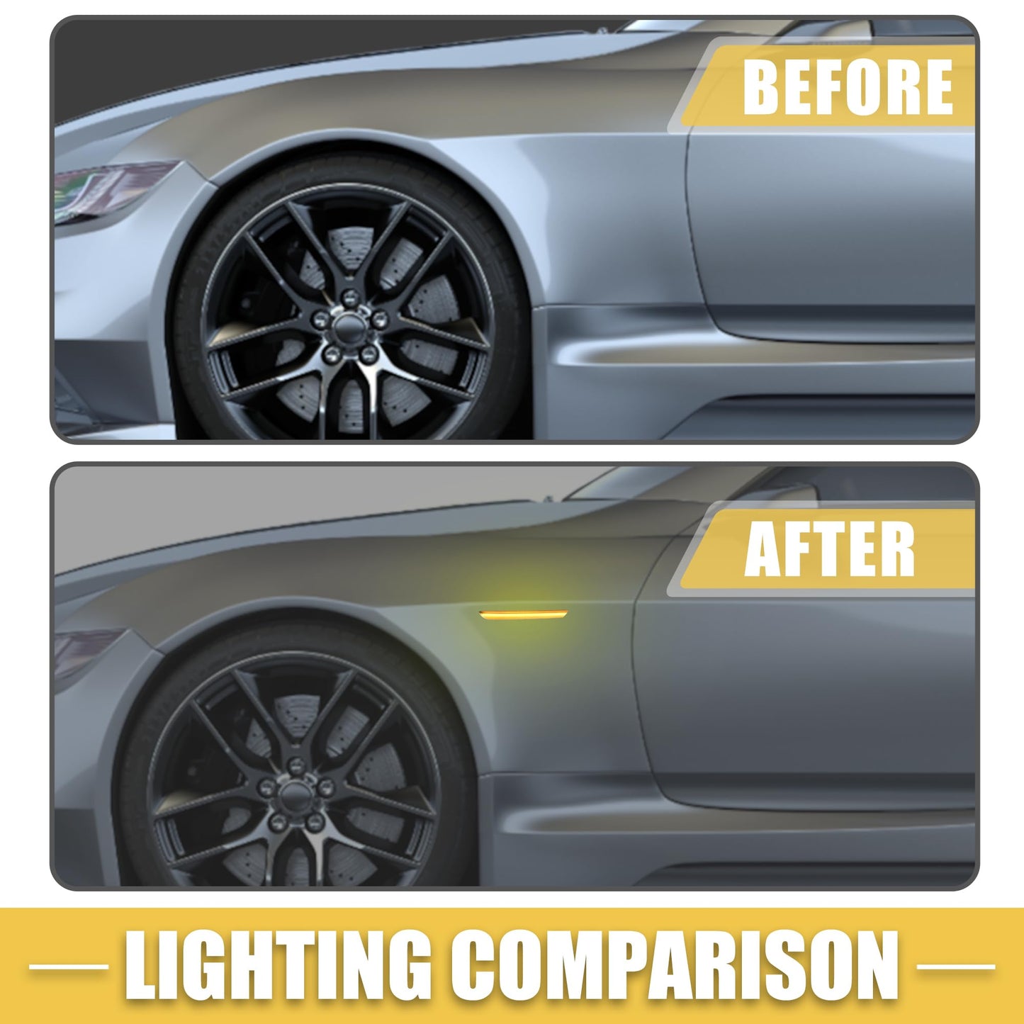 A ABSOPRO LED Side Marker Light 33655-SEP-A01 Front Rear Turn Signal Lights Fender Sidemarker Lamps for Acura TL Black Lens Amber Red LED Light 2 Pair