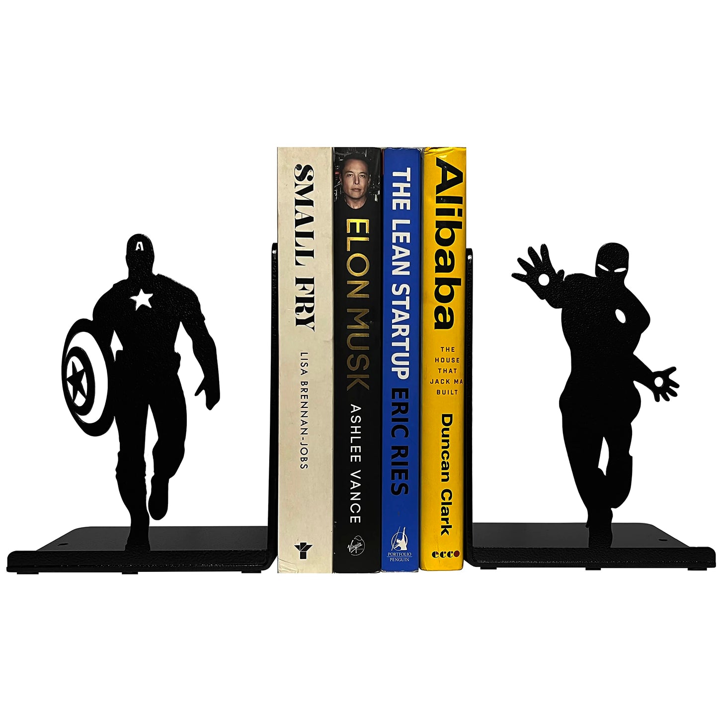 HeavenlyKraft Superhero Bookends | Decorative Bookends for Shelves | Non-Skid Book Holders for Shelves, Table | Unique Home/Office Decor | Heavy Bookends| Metal Book Ends| 7x5.5x4 Inches Each