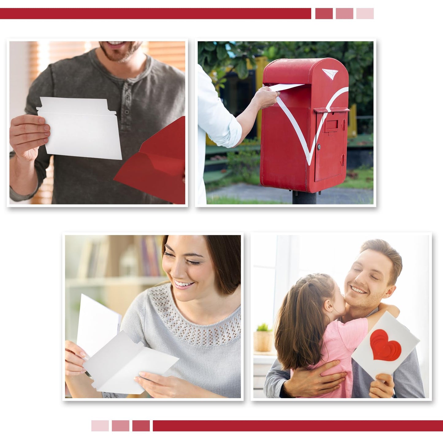 Affrolling 200 Pcs Rigid Photo Mailers with Self-adhesive Cardboard Card Shipping Envelopes Bulk for Document (6.5 x 4.5 Inch,White)