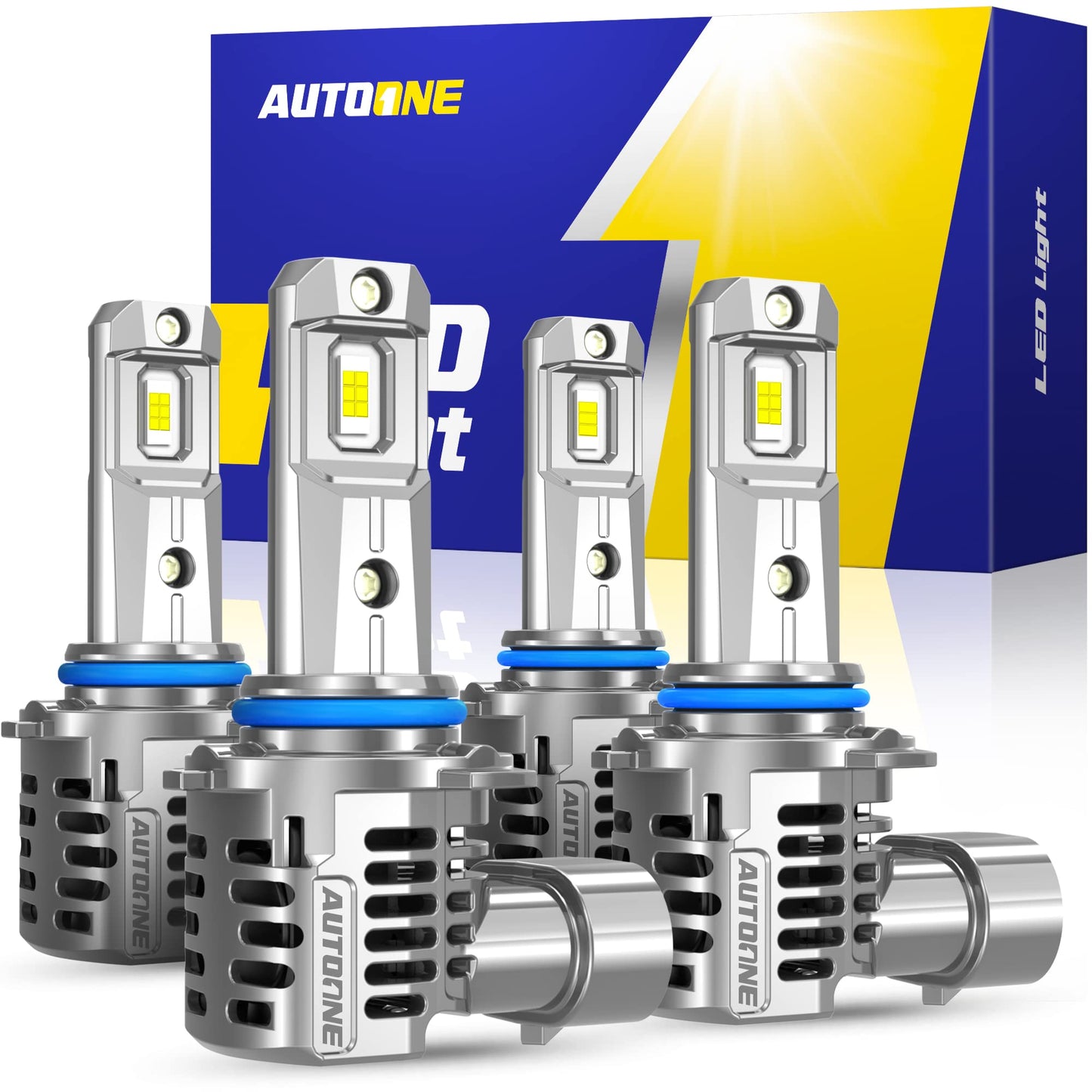 AUTOONE Upgraded 9005 9006 LED Bulbs Combo 6500K White, 100,000LM 12X Ultra Bright 9005/HB3 9006/HB4 LED Fog Light Bulbs Plug and Play, 99% CANBUS Compatibility, Pack of 4