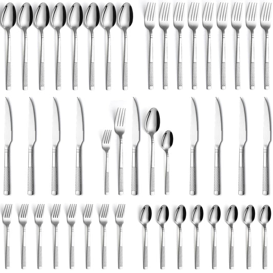 40-Piece Stainless Steel Silverware Set,Flatware Set Service for 8 Includes Forks Spoons Knives Kitchen Cutlery Utensil Set for Home Restaurant Hotel