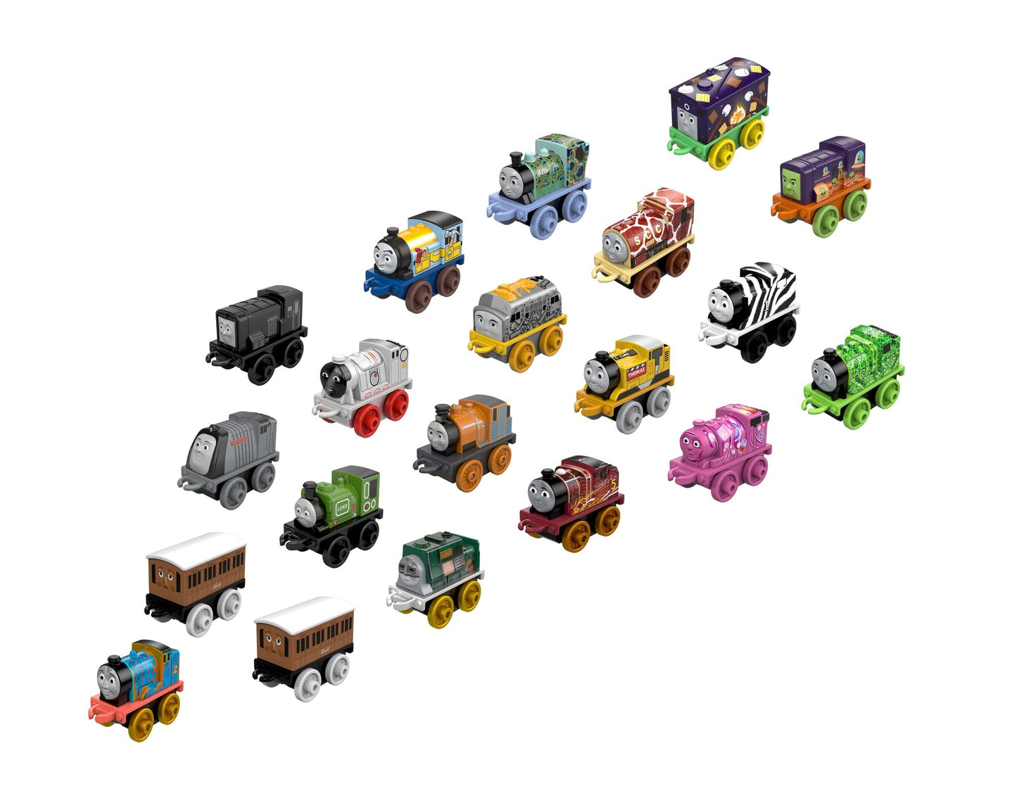 Thomas & Friends Toy Trains MINIS 20 Pack of Miniature Push-Along Engines & Railway Vehicles for Pretend Play Preschool Kids Ages 3+ Years
