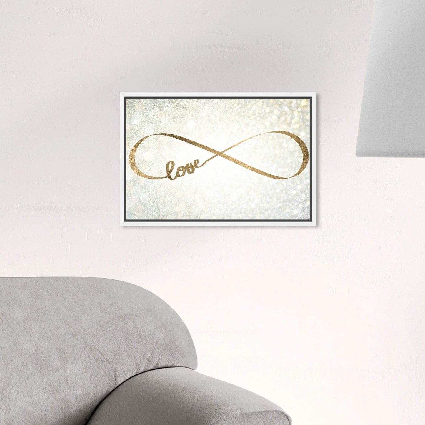 The Oliver Gal Artist Co. Typography Wall Art Canvas Prints 'Sparkle Love Quotes and Sayings Home Décor, 15 in x 10 in, White Frame