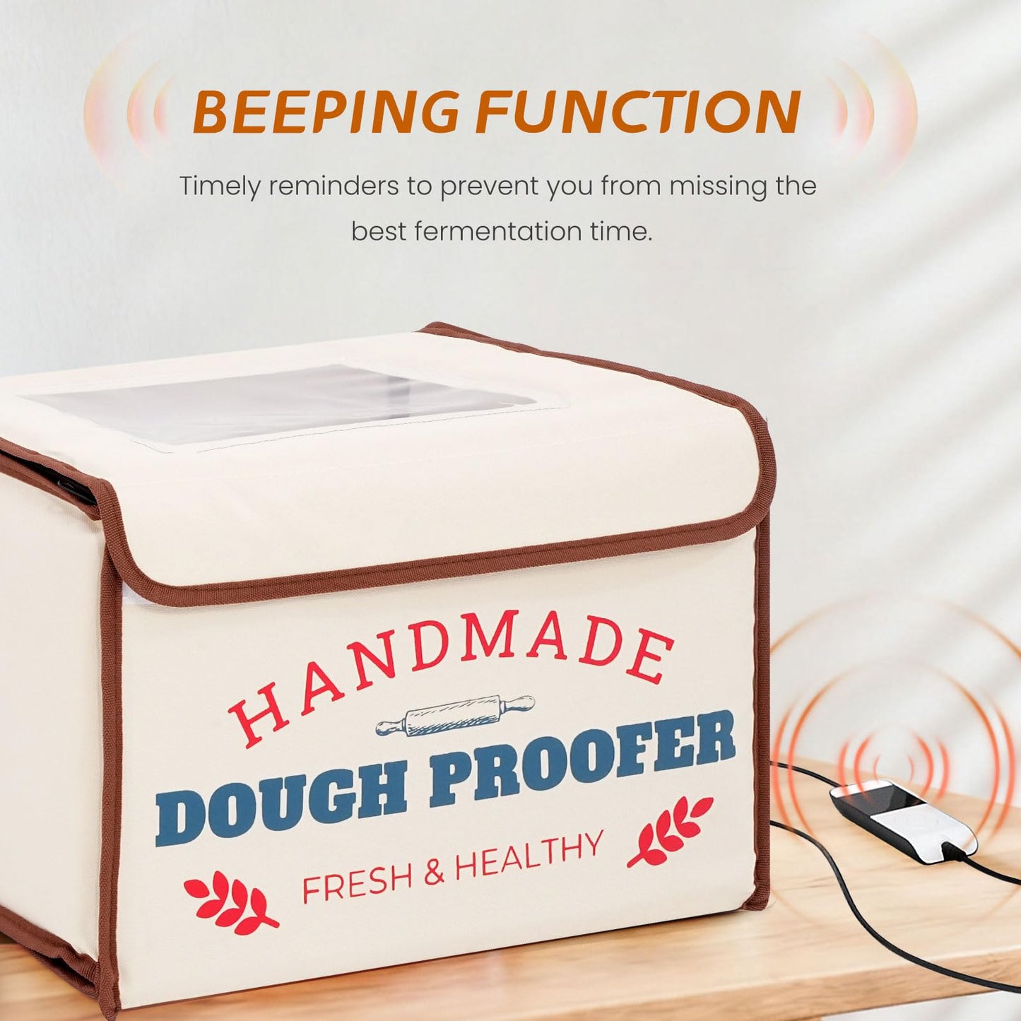 InnovifyHub Bread Proofing Box with Heater, 50-130℉ Constant Temp Dough Proofer, 3-Sided Heating & 24H Timer, Foldable Fermentation Box for Sourdough Starter, Pizza Dough, Yogurt