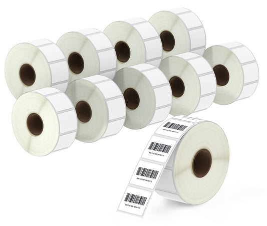 BETCKEY - 1.25" x 1" (32 mm x 25 mm) Barcode & Address Labels Compatible with Zebra & More Label Printer,Premium Adhesive & Perforated [10 Rolls, 13800 Labels]