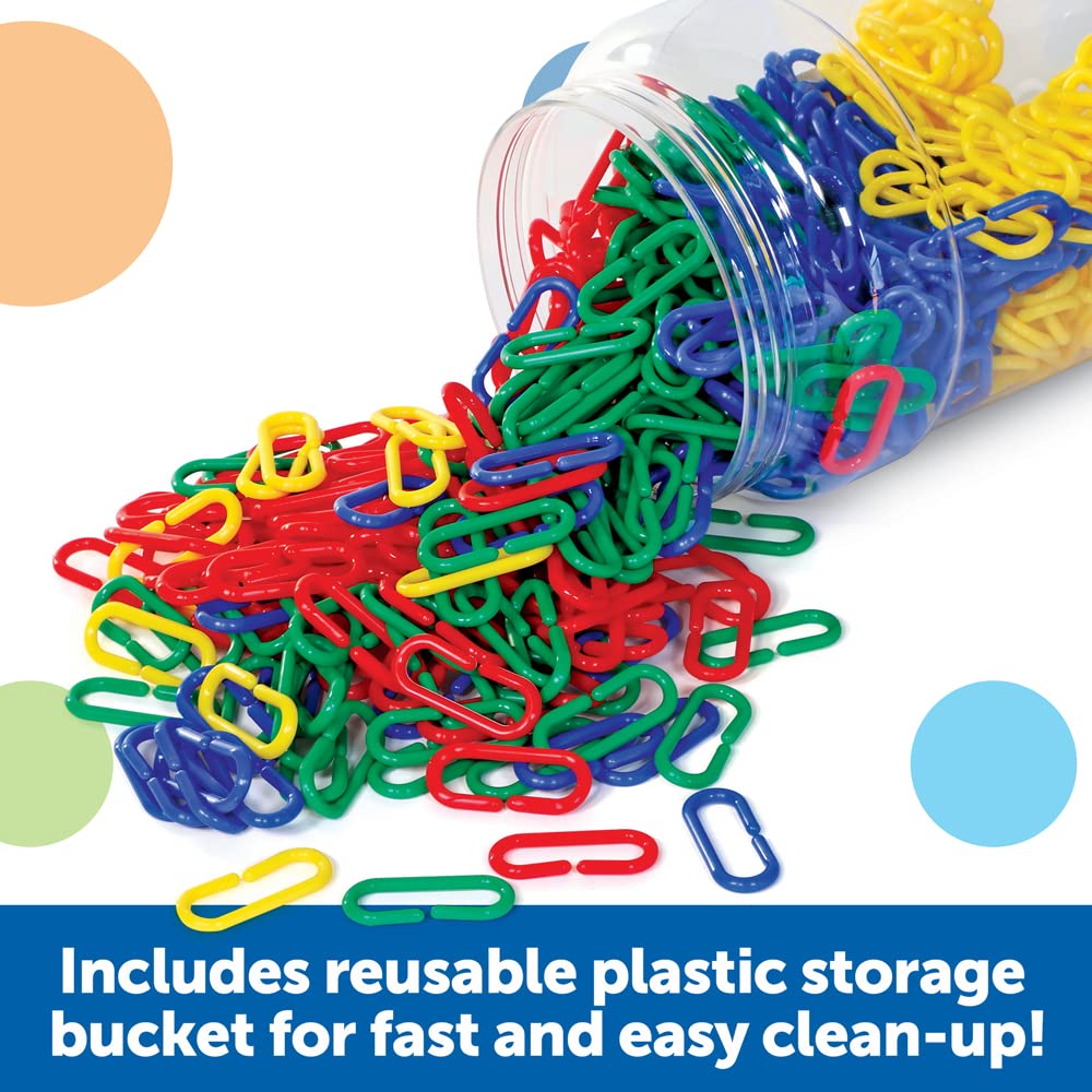 Learning Resources LER0257 Link 'N' Learn Links, Bucket of 500 Assorted Color Links, Ages 3+