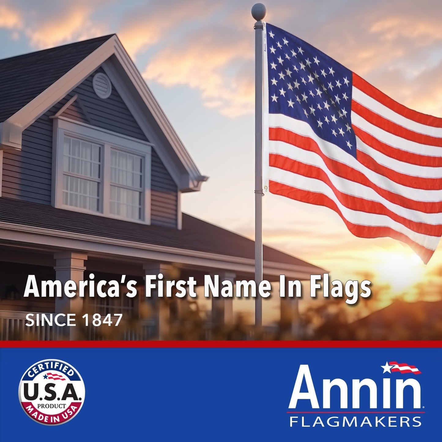 Annin Flagmakers (2730) Tough-Tex American Flag, Made in USA, 5 x 8 Feet, Polyester
