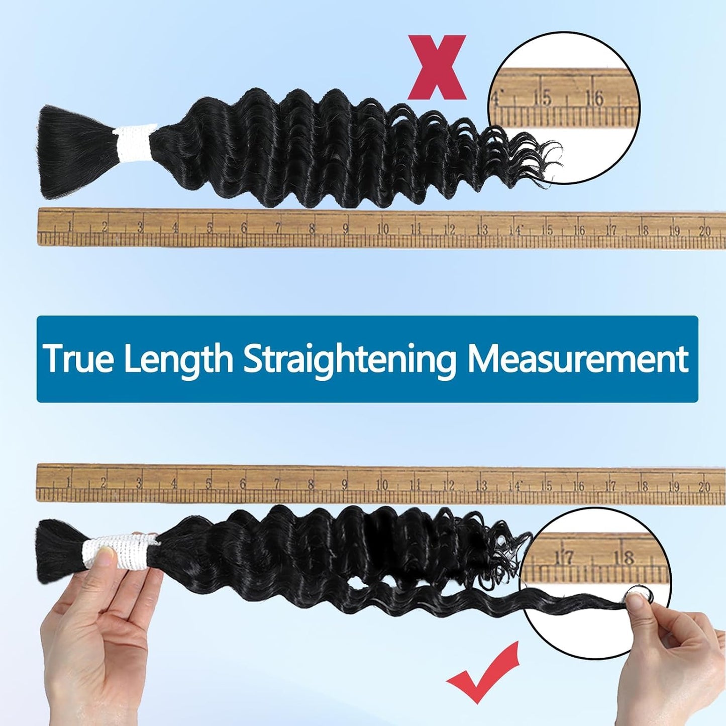 Human Braiding Hair Boho Braids Human Hair 110g 20 Inch Deep Water Wave Bulk Human Hair for Braiding No Weft Bundle 12A Brazilian Virgin Curly Hair Extensions Wet and Wavy Human Hair Braiding Hair