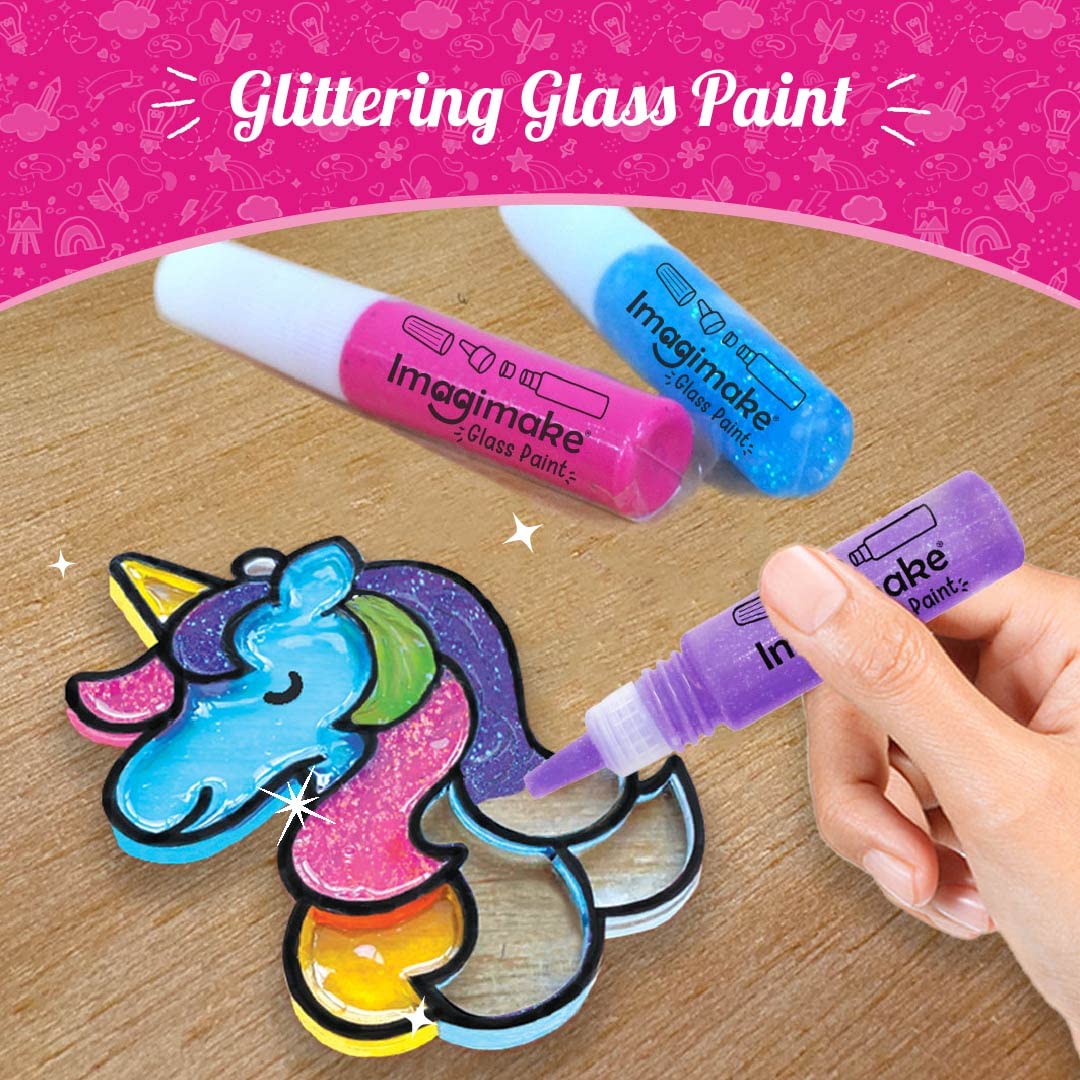 Imagimake Window Art Princess & Unicorn | Suncatcher Kit | Unicorn Toys for Girls Age 5-8 | Craft Kits for Girls Ages 8-12 | Easter Gifts for Kids | Easter Toys
