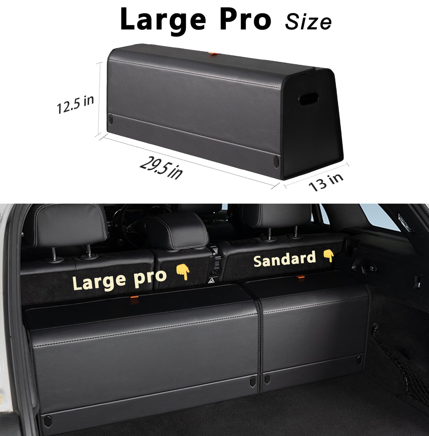 GMQ Trunk Organizers for Car,Car Organizers and Storage for SUV,Magnetic Lid with Collapsible Storage, Large Capacity for SUV, Truck, MPV (XXL-29.5×13×12.5 IN)