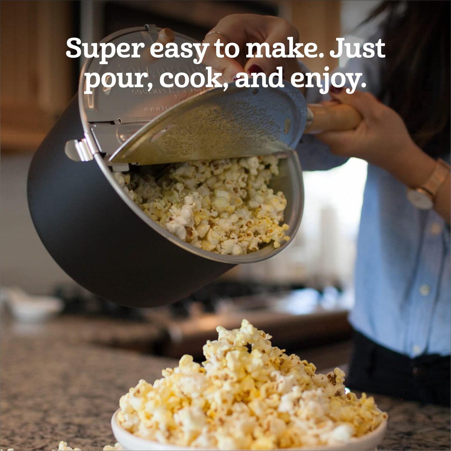 Franklin's Gourmet Popcorn Popper - 6 Quarts Original Stovepop Popcorn Maker - Delicious & Healthy Movie Theater Popcorn - Homemade Popcorn Machine Just Like the Movies