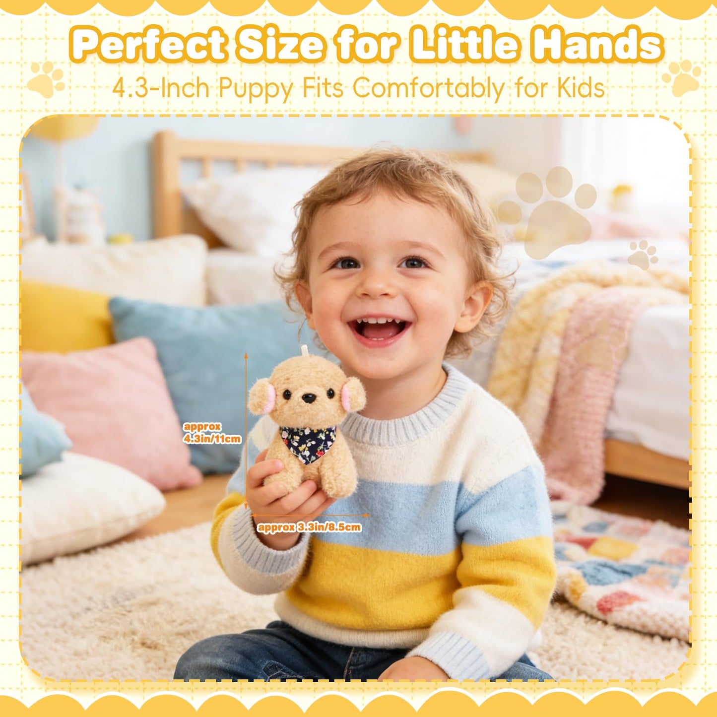 Niceup 24PCS Small Stuffed Animals Bulks Adopt a Puppy Party Favors Mini Plush Dog Gift for Kids Classroom Pet Adoption Birthday Party Decoration Toys Goodie Bag Fillers Easter Basket Stuffer