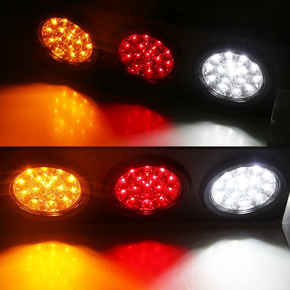 auovo LED Truck/Trailer Tail Lights with Iron Bracket Base - Waterproof DC12-24V 48-LED Tail Light Bar for Turn/Signal/Running Lamps Fits any Truck/RV/Camper/Trailer etc(2 PCS)