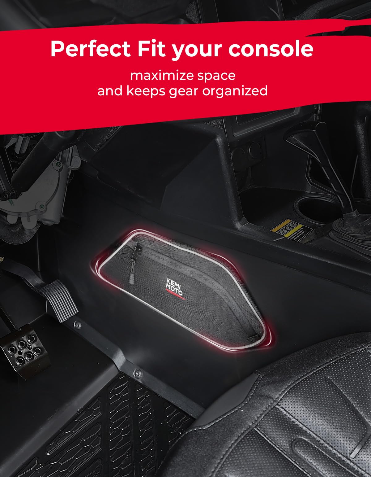 KEMIMOTO Storage Bag UTV Console Bag Compatible with Polaris General 1000/4 1000/ General XP 1000 2016 2017 2018 2019 2020 2021 2022 2023 2024 2025 2026