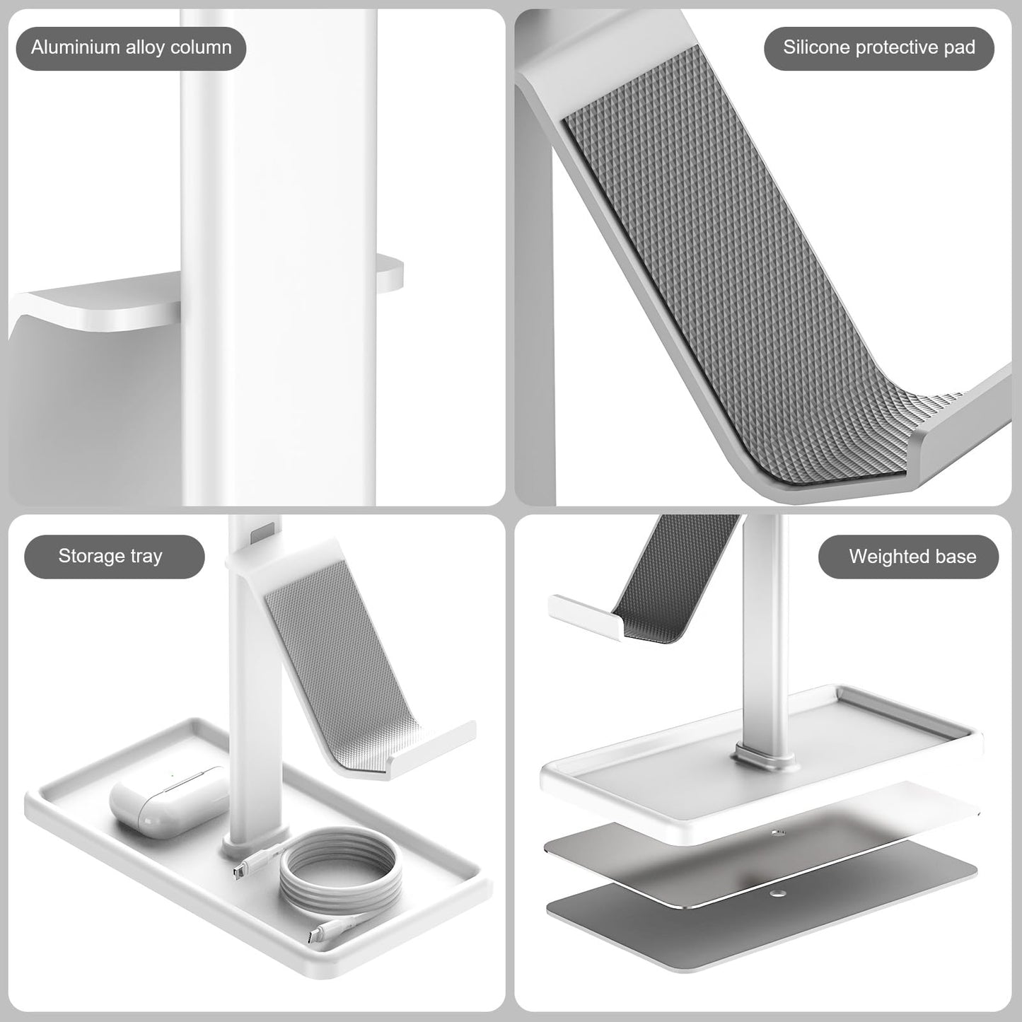 SHUOSUO Controller Holder, Headphone Stand, Gaming Controller Stand for Xbox PS5 PS4 Switch, Headset Holder with Storage Organizer, Universal Desk Game Accessories (White)