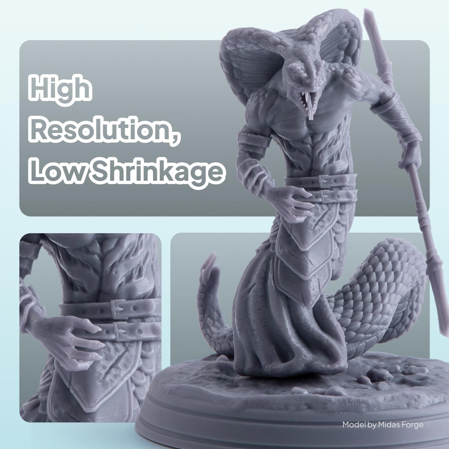 ELEGOO Water Washable 3D Printer Resin 2000g, Precise Printing Liquid Photopolymer Resin, Low Shrinkage 405nm Curing Resin for LCD 3D Printer, Grey