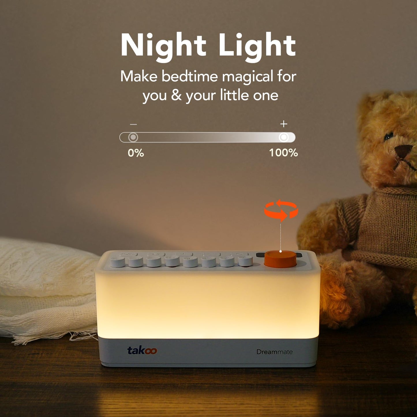 TAKOO 3-in-1 Sleep Sound Machine/Portable Bluetooth Speaker/12 Colors Night Light, Mixable 8 Nature Sounds & White Noise Machine, Sleep Timer for Sleep Aid