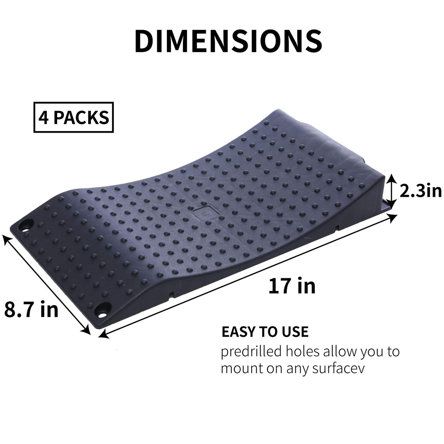 Homeon Wheels Tire Saver Ramps Anti-Slip Pads Design Car Tire Wheel Ramps for Flat Spot and Flat Tire Prevention Tire Savers for Storage Carrying Bag Easy to Store 4 Pack Black