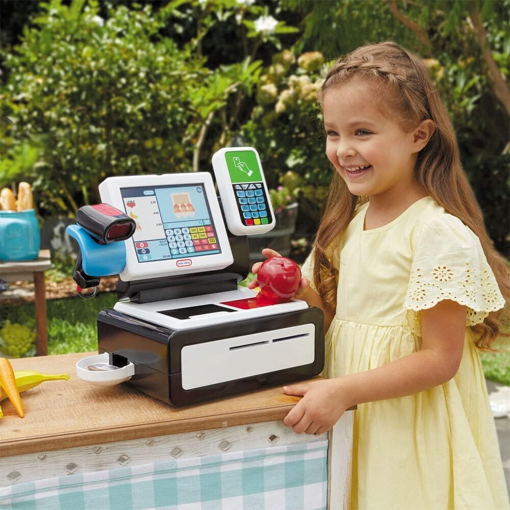 Little Tikes First Self-Checkout Stand Realistic Cash Register Pretend Play Toy for Kids