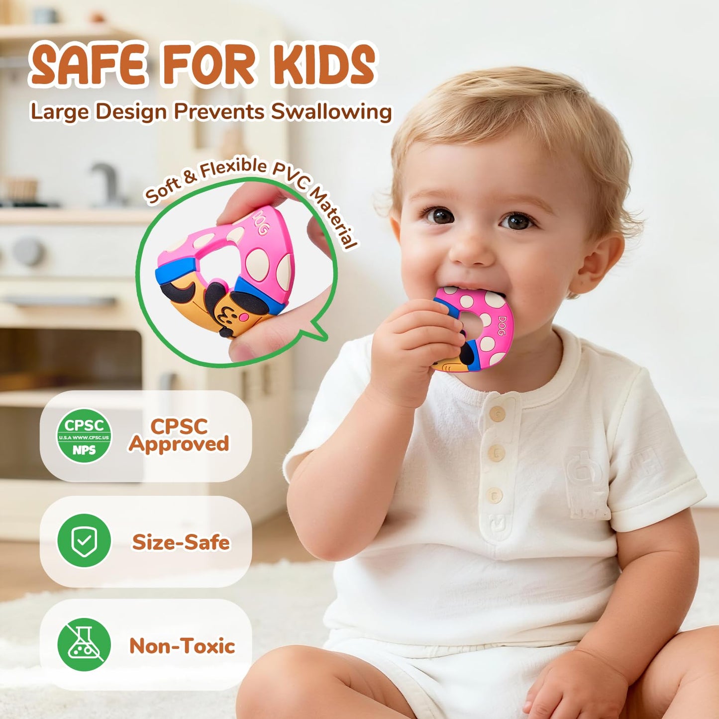 JoyCat Magnetic Letters, Soft PVC Animal Fridge Magnets for Toddlers & Kids, 26 Large Uppercase Alphabet ABC Refrigerator Magnets, Preschool Educational Learning Toys, Cute Baby Gift for Boys & Girls