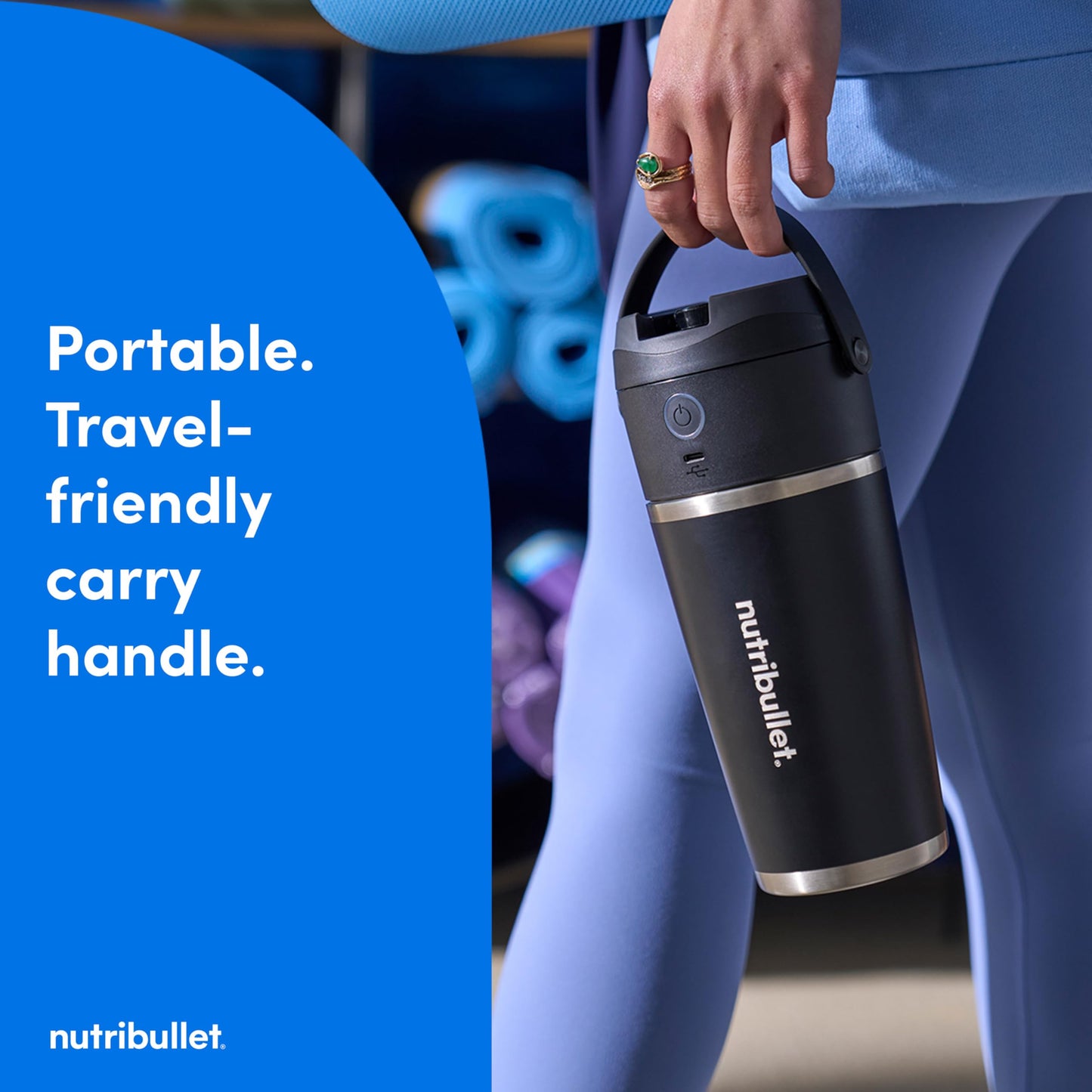 nutribullet Flip Portable Blender with Insulated Cup, Cordless, Black, NBPB50350AK