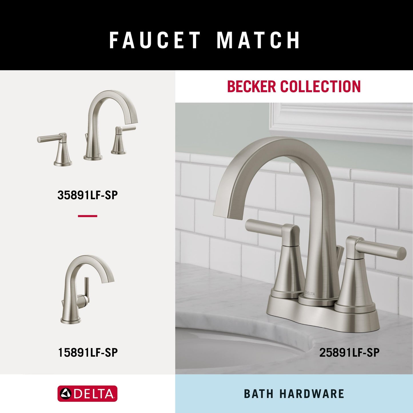 Delta Faucet Becker 3-Piece Bathroom Set, SpotShield Brushed Nickel, 18"/24" Towel Rack, Toilet Paper Holder, Ring BCK63-DN