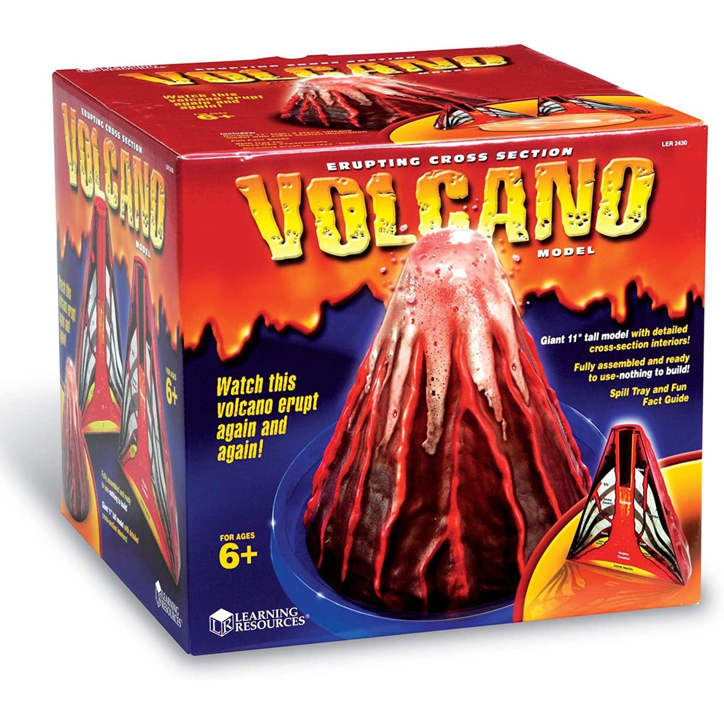 Learning Resources Erupting Volcano Model, Fun Science Learning, Homeschool, Cross-Section Model with Foaming Lava, Ages 6+