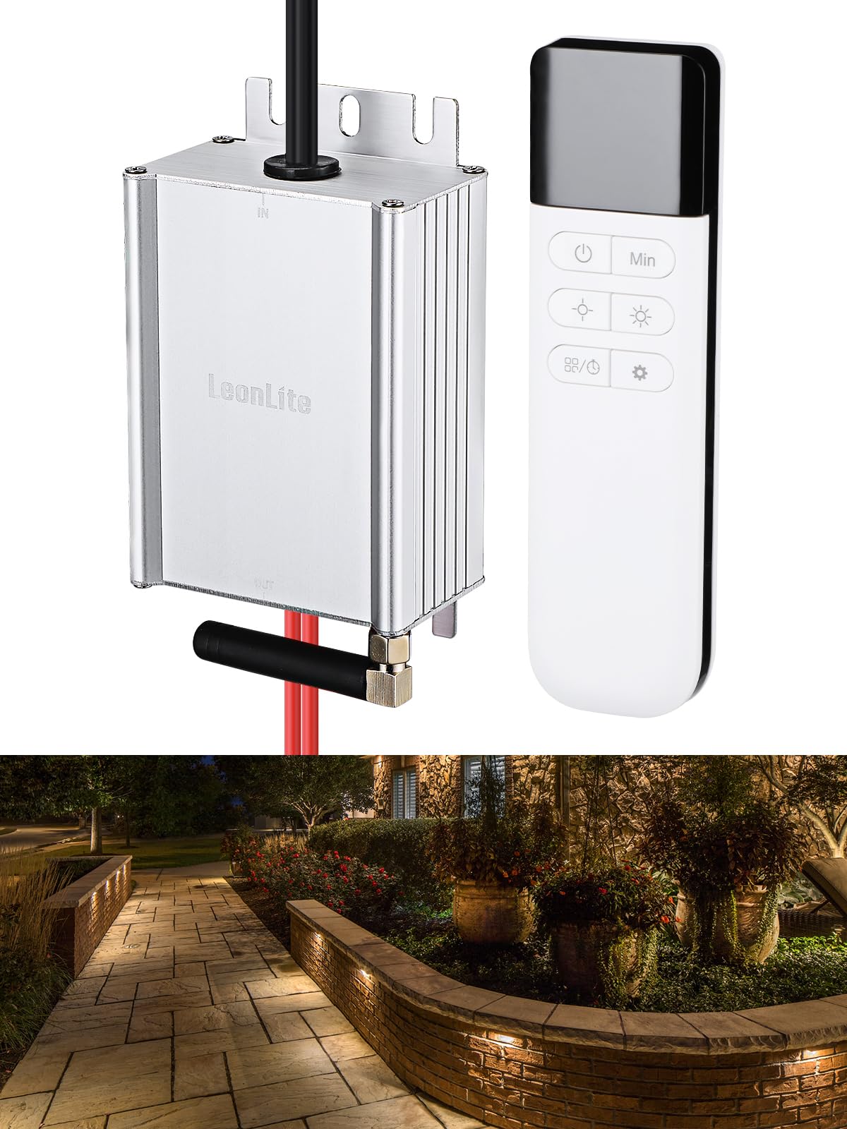 LEONLITE 120W AC Low Voltage Dimmer for Landscape Lighting, 12V-15V AC Working Voltage, 0%-100% Dimming Range, IP67 Waterproof, 100% Compatible with LEONLITE Landscape Light Fixtures