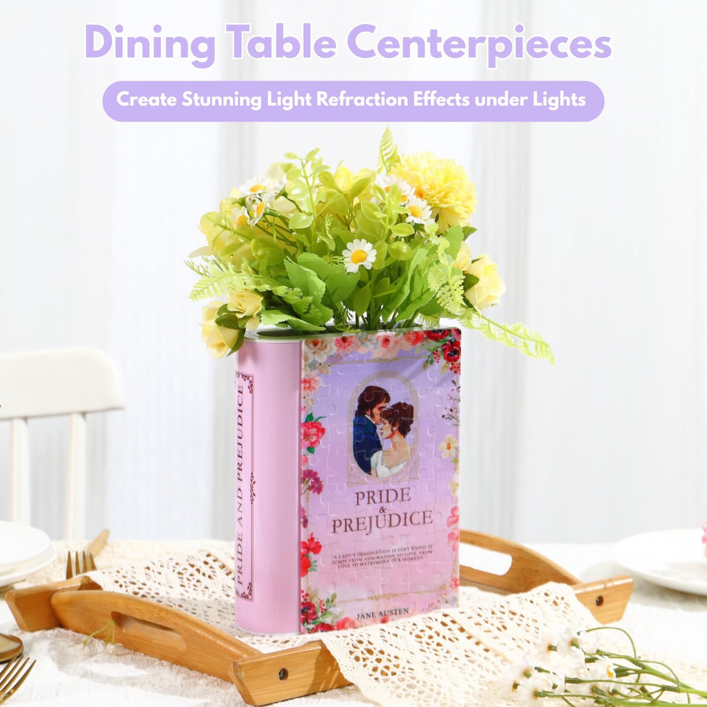 MYLARREN 3D Puzzle Vase for Adults, 3D Puzzle Book Vase for Flowers, 120 Pcs 3D Puzzles Planter for Kids Ages 8-13, Cute Unique Flower Vases for Book Shelf Decor, Books Lover Gifts for Women(Pride)