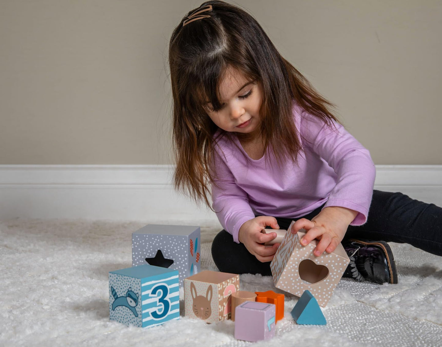 Mary Meyer Leika Wooden Toys Nesting & Stacking Blocks Montessori Toys for 18+ Months Old Toddler Preschool Gifts, 3.5 x 13.5-Inches, Woodland Animals