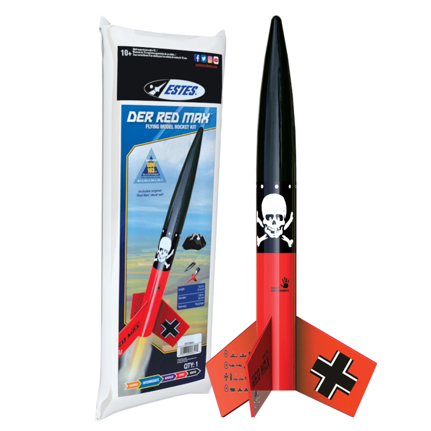 Estes 0651 Der Red Max Flying Model Rocket Kit