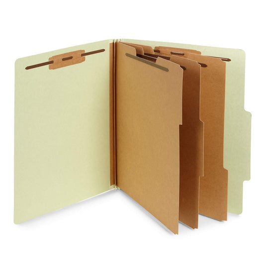Blue Summit Supplies Green/Gray Classification Folders, Letter Size, 3 Dividers, with 2 Inch Expansions, Classification Folders, 10 Pack