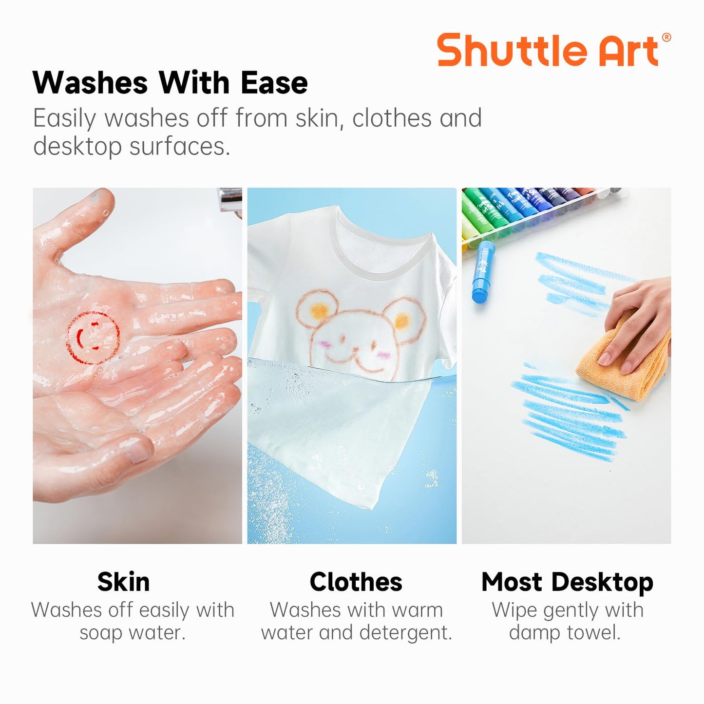 Tempera Paint Sticks, Shuttle Art 31 Pack Solid Tempera Paint Set, 30 Colors with 1 Drawing Pad for Kids, Washable, Super Quick Drying, Works Great on Paper Wood Glass Ceramic Canvas