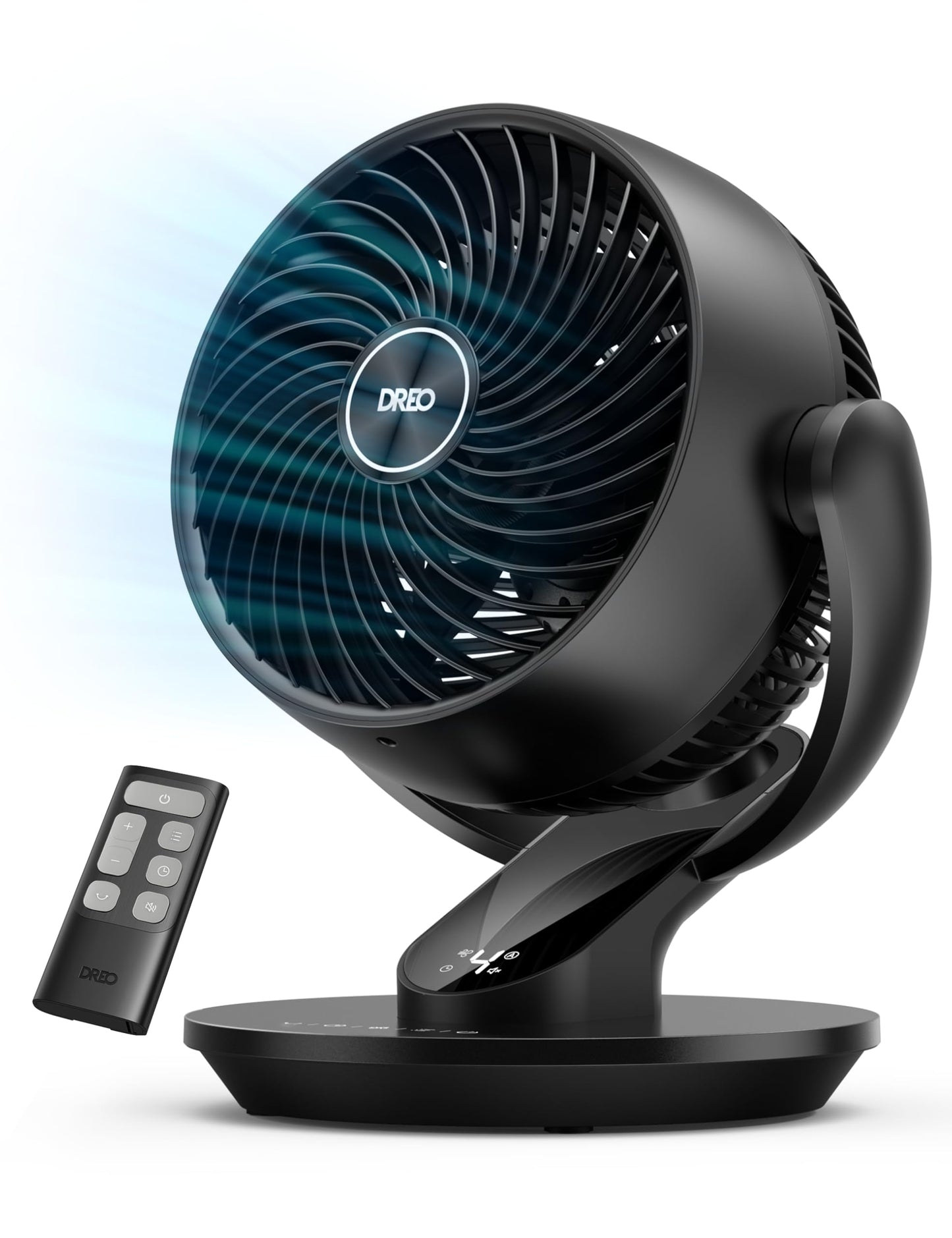 Dreo Fan for Bedroom, 13-Inch Oscillating Table Air Circulator Fan for Whole Room, 120° Tilt Adjustment, 28dB Ultra-Quiet, 70ft Powerful Airflow, 4 Speeds Desk Fans with Remote for Home, Office (Renewed)