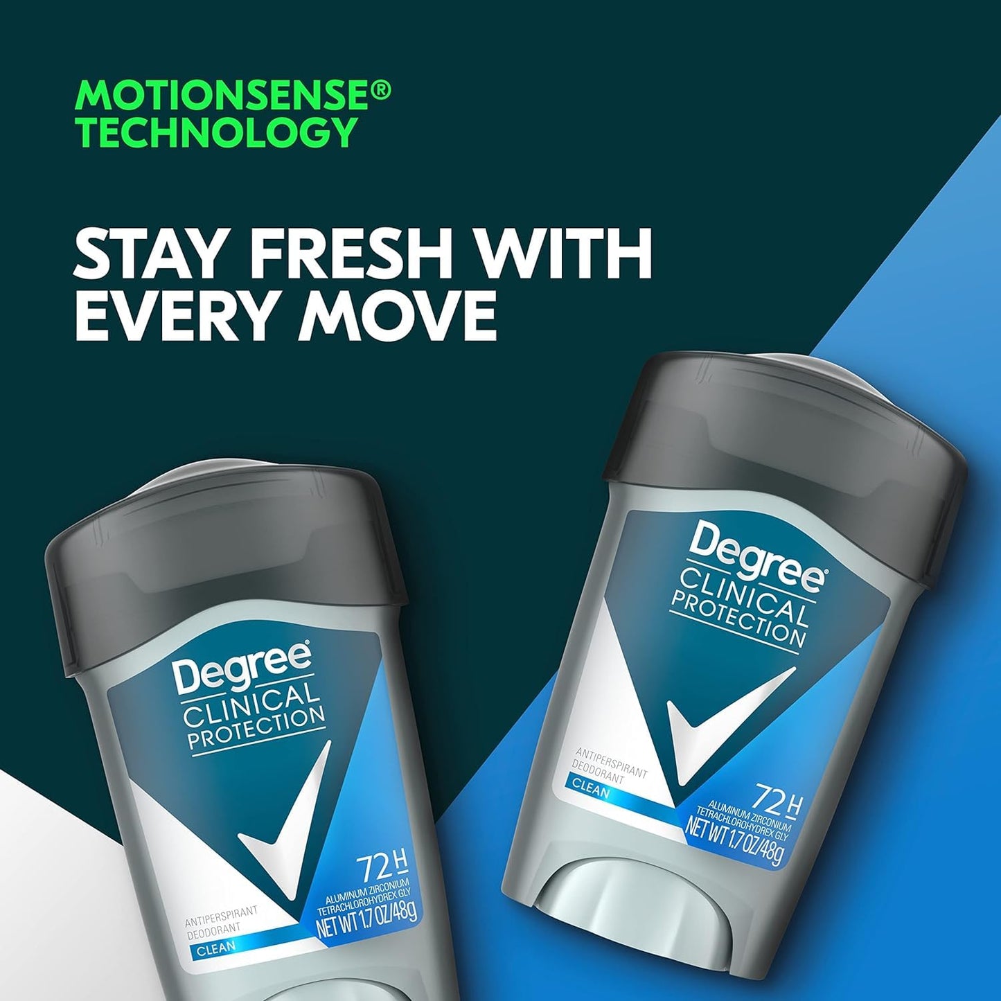 Degree Men Clean Clinical Antiperspirant Deodorant 1.7 oz (Pack of 6)