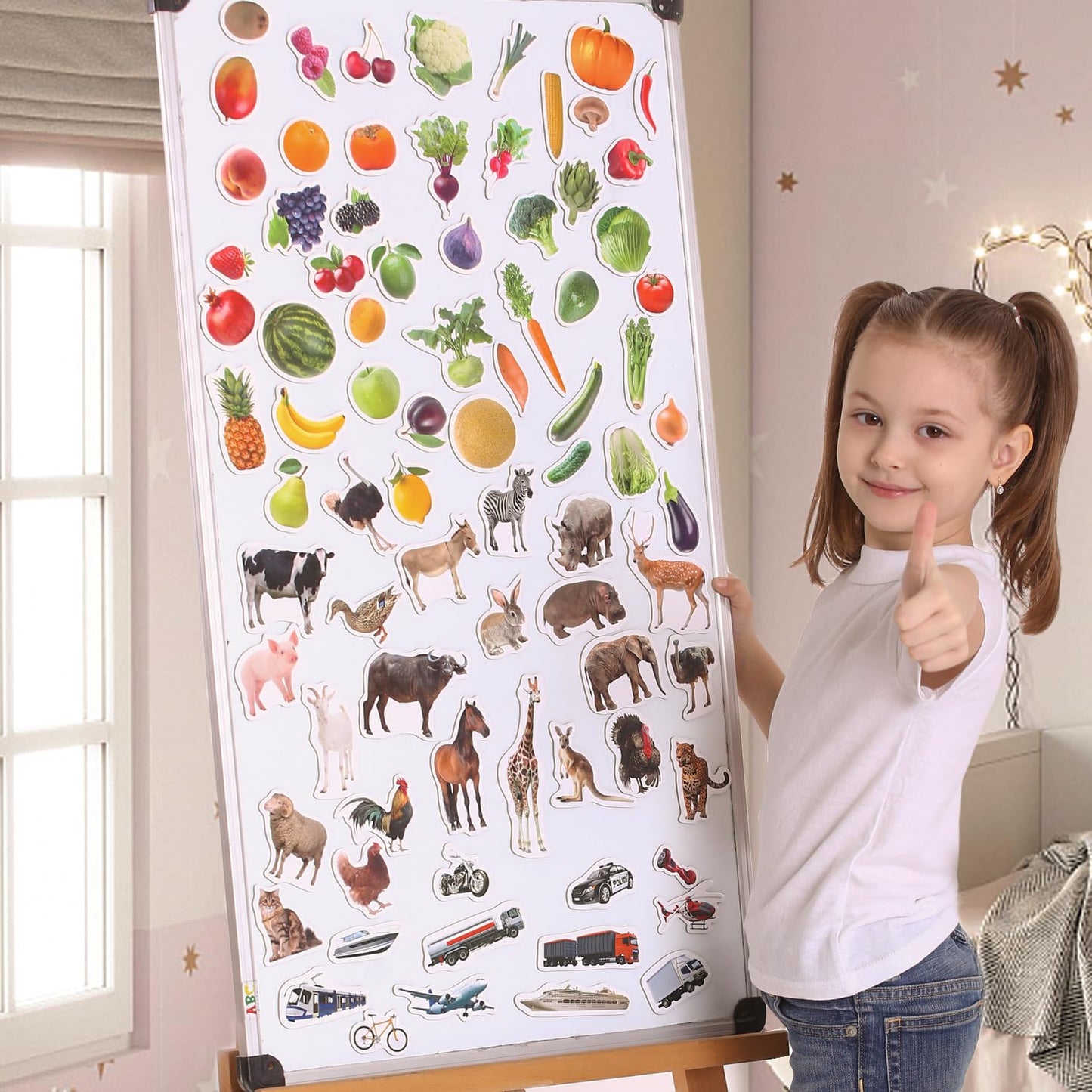 Kids Animal Fridge Magnets - 110 Pcs in Gift Tin Box - Magnetic Animals for Toddlers