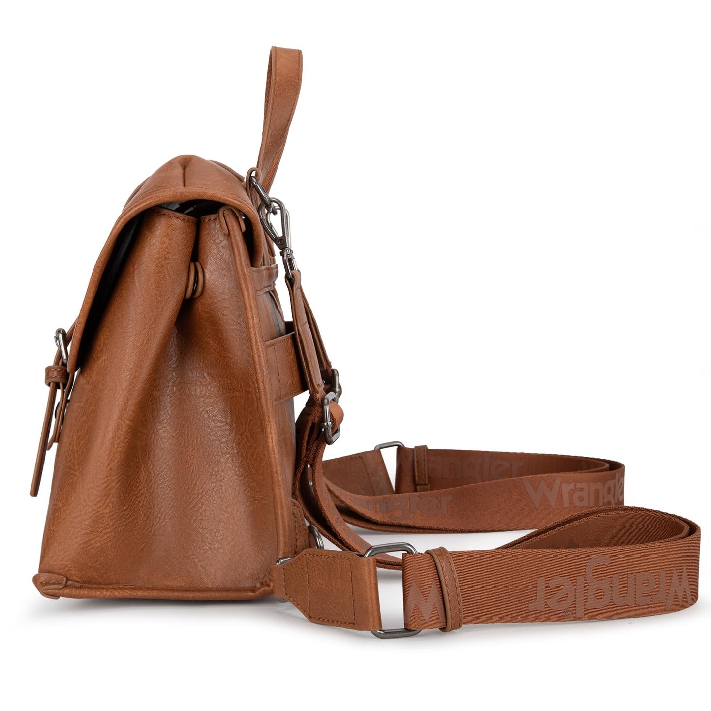Wrangler Convertible Backpack Purse for Women – Vintage PU Leather Western Travel Bag with Laptop Compartment, Luggage Sleeve, 3-in-1 Backpack Shoulder Handbag