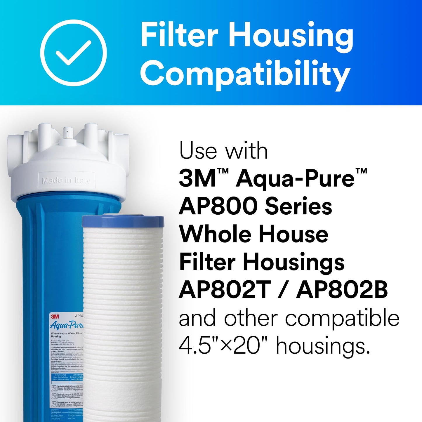 3M Aqua-Pure AP810-2 Whole House Replacement Water Filter Drop-in Cartridge, Large Capacity, for use with AP802 Housing
