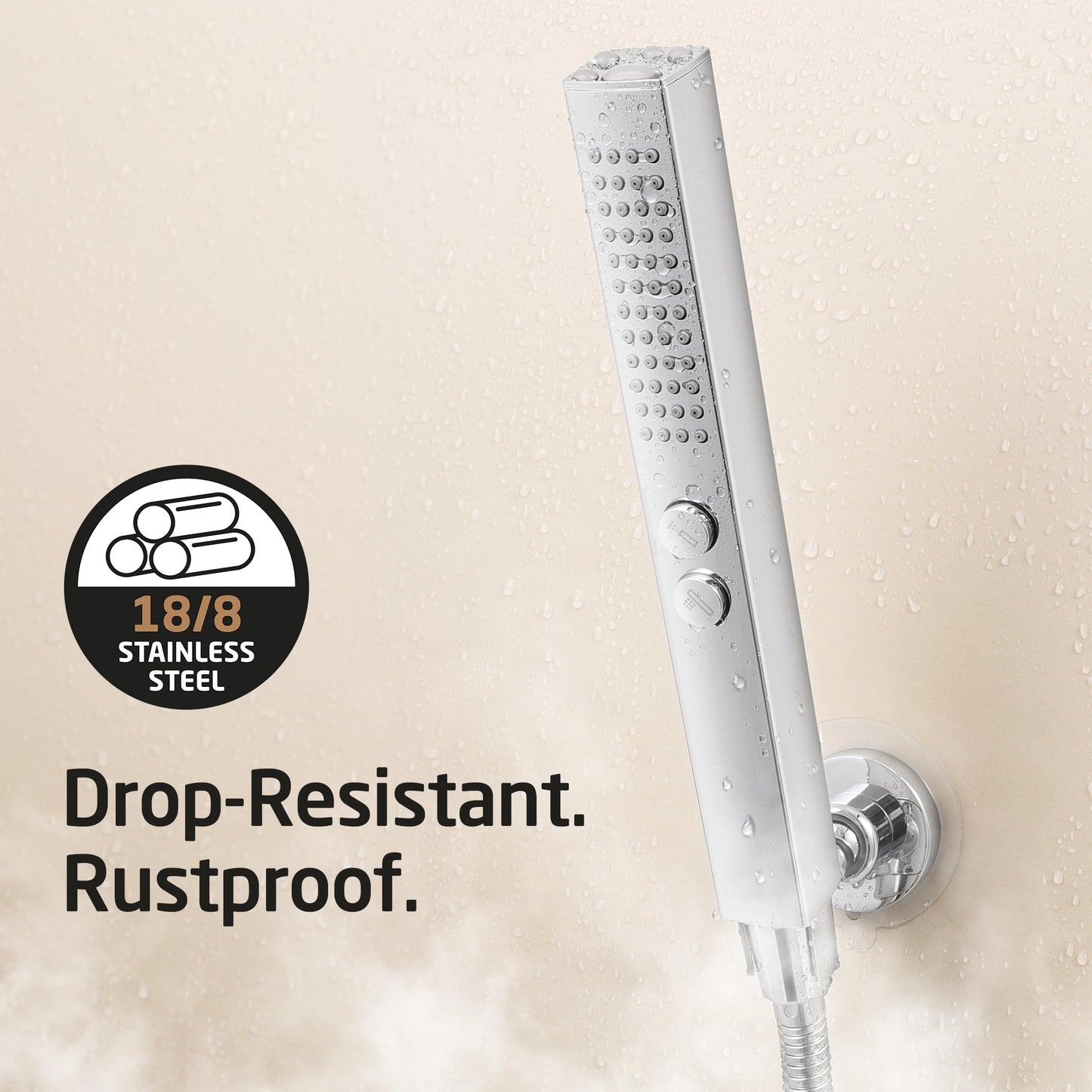 All Metal RV Shower Faucet with Hose and 2 Function Showerhead, KES No Leak Camper Shower Faucet Replacement, SUS 304 Handheld Holder Included, for RV, Travel Trailer, Motorhome, Chrome, XG6105-CH