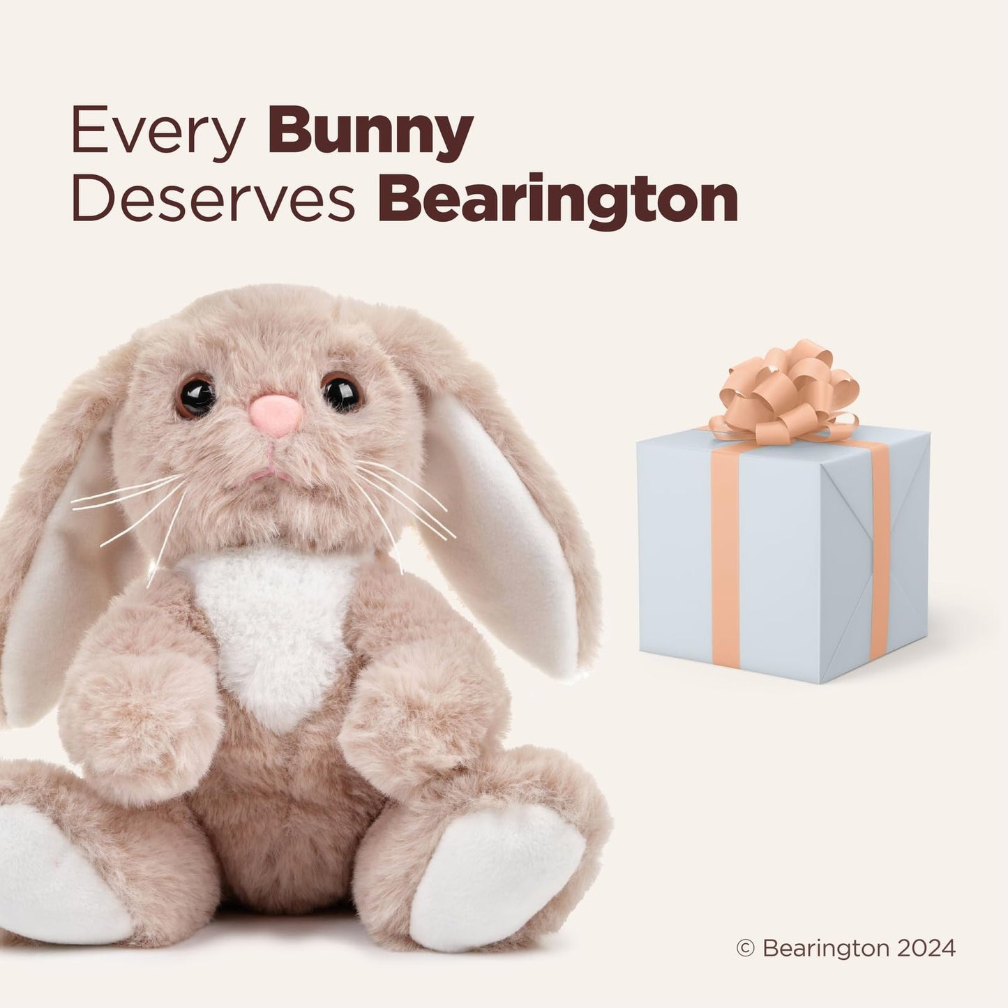 Bearington Boomer The Stuffed Bunny, 10.5 Inch Stuffed Bunny Plush