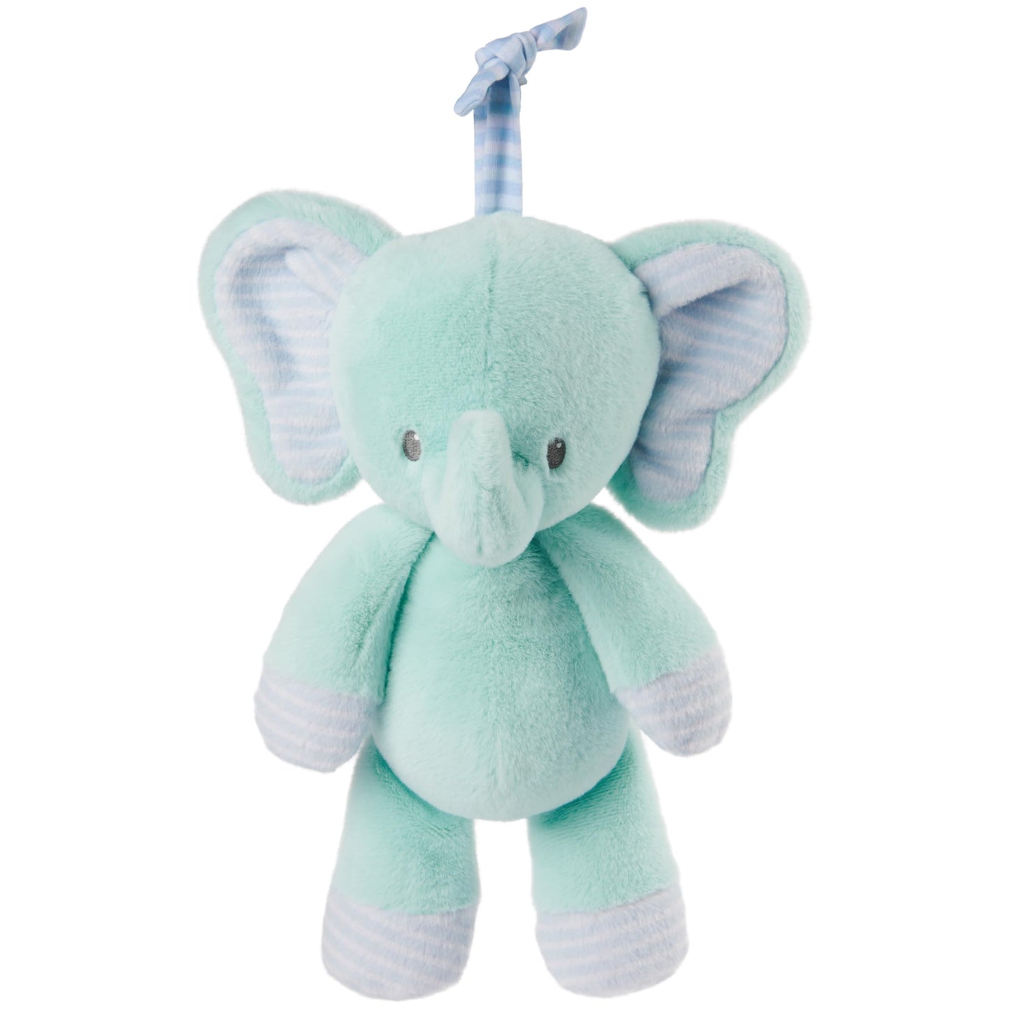 Baby GUND Safari Friends Elephant Pull-Down Musical Plush, Travel Friendly Sensory Toy with Stroller Loop for Ages 0 and Up, Blue, 12”