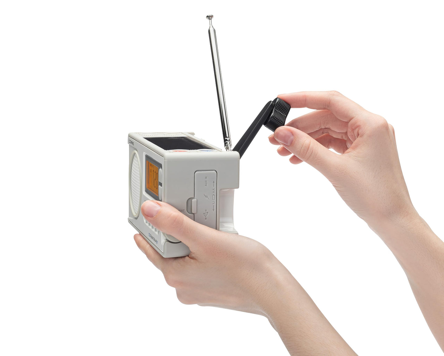 C. Crane CCRadio Solar with Bluetooth Receiving, Emergency Crank NOAA Weather AM/FM– Multi Powered Radio - Built in LED Flashlight and Cellphone Charger