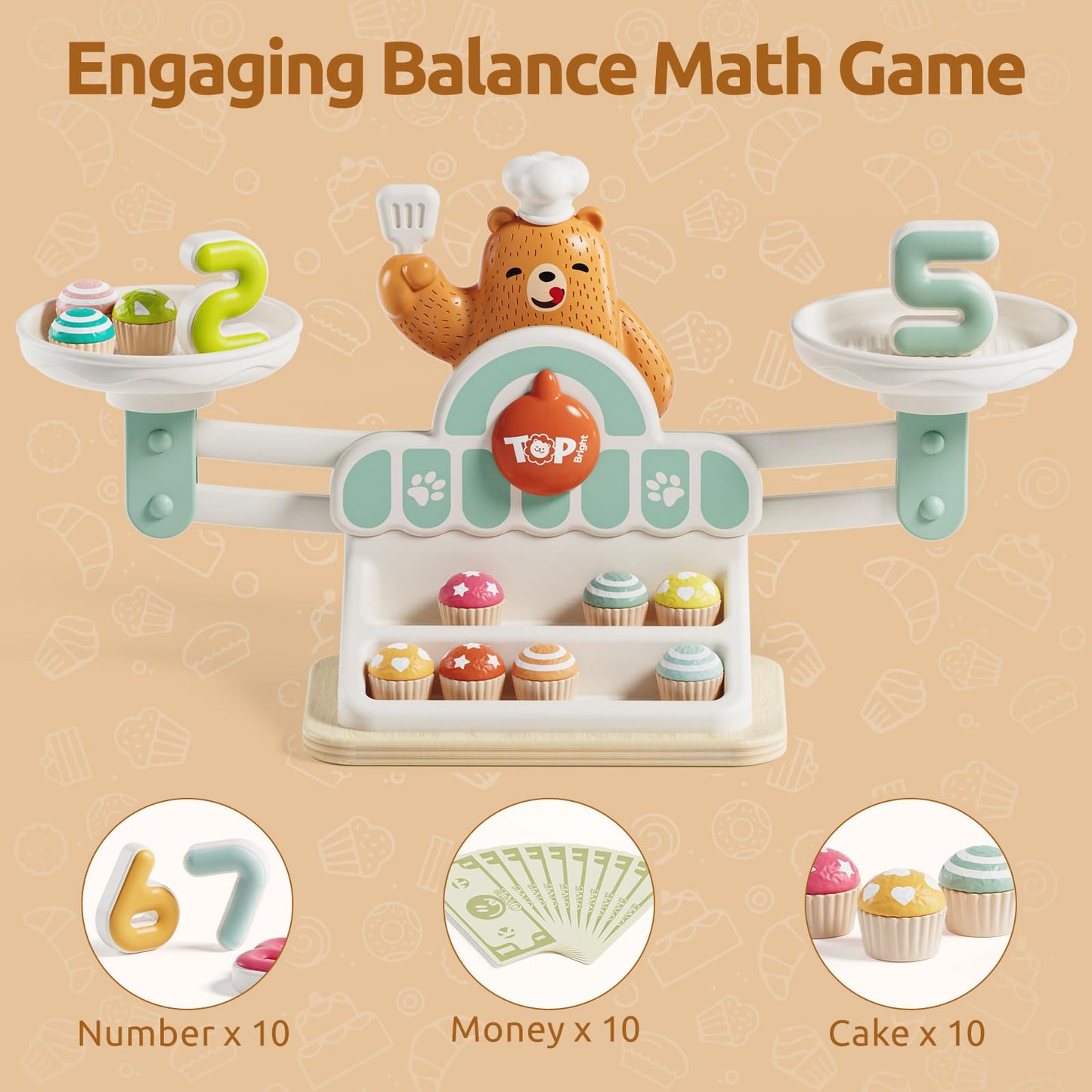 top BRIGHT Balance Math Set for Kids, STEM Toys for 3 Year Old Girls, Gifts for Kids, Balance Counting Toys, Educational Learning Toys