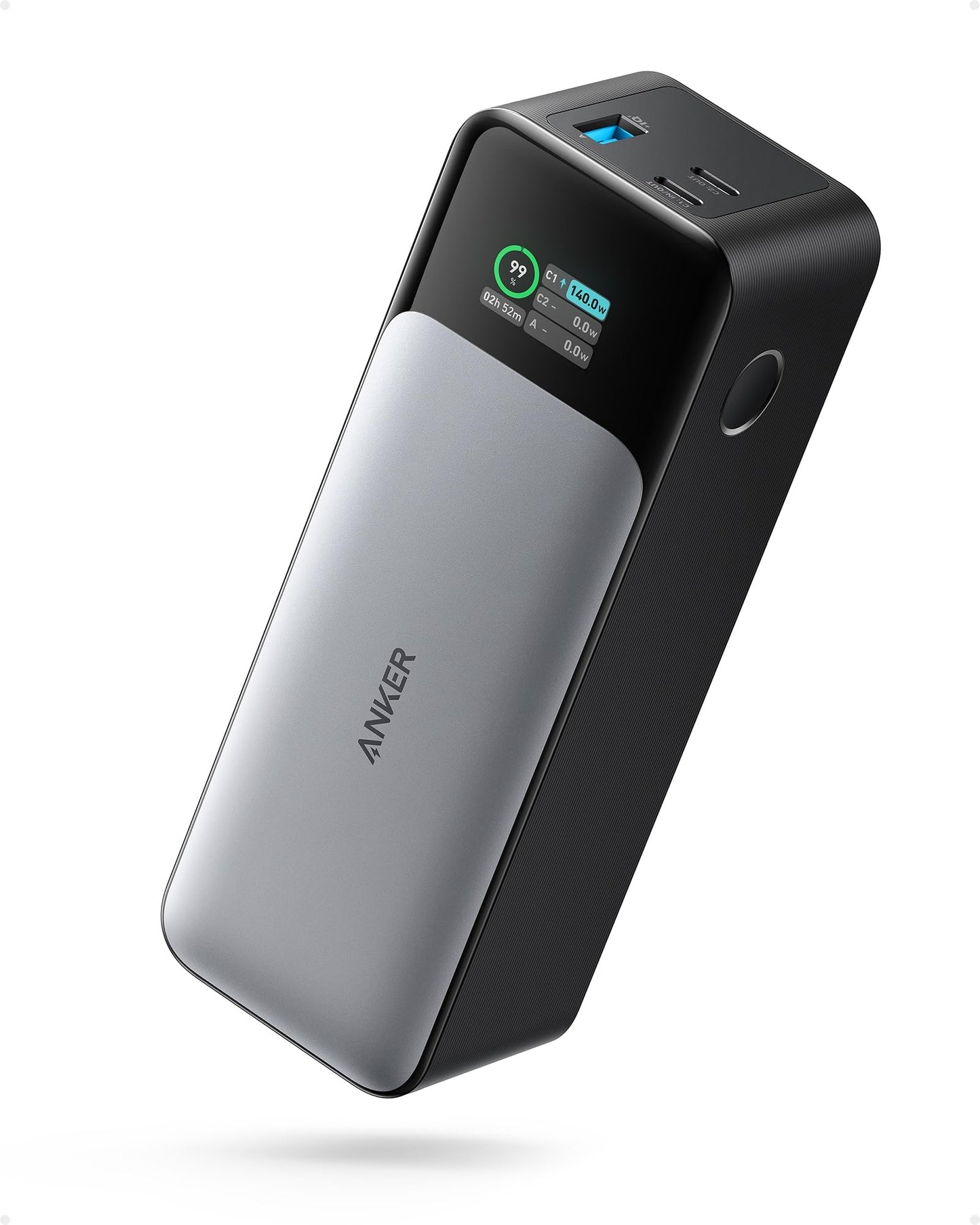 Anker Power Bank, Portable Charger with 140W Output, Digital Display, Compatible with iPhone 15/15 Plus/15 Pro/15 Pro Max, iPhone 14/13 Series, Samsung, MacBook, Dell, AirPods, USB Type A, USB Type C