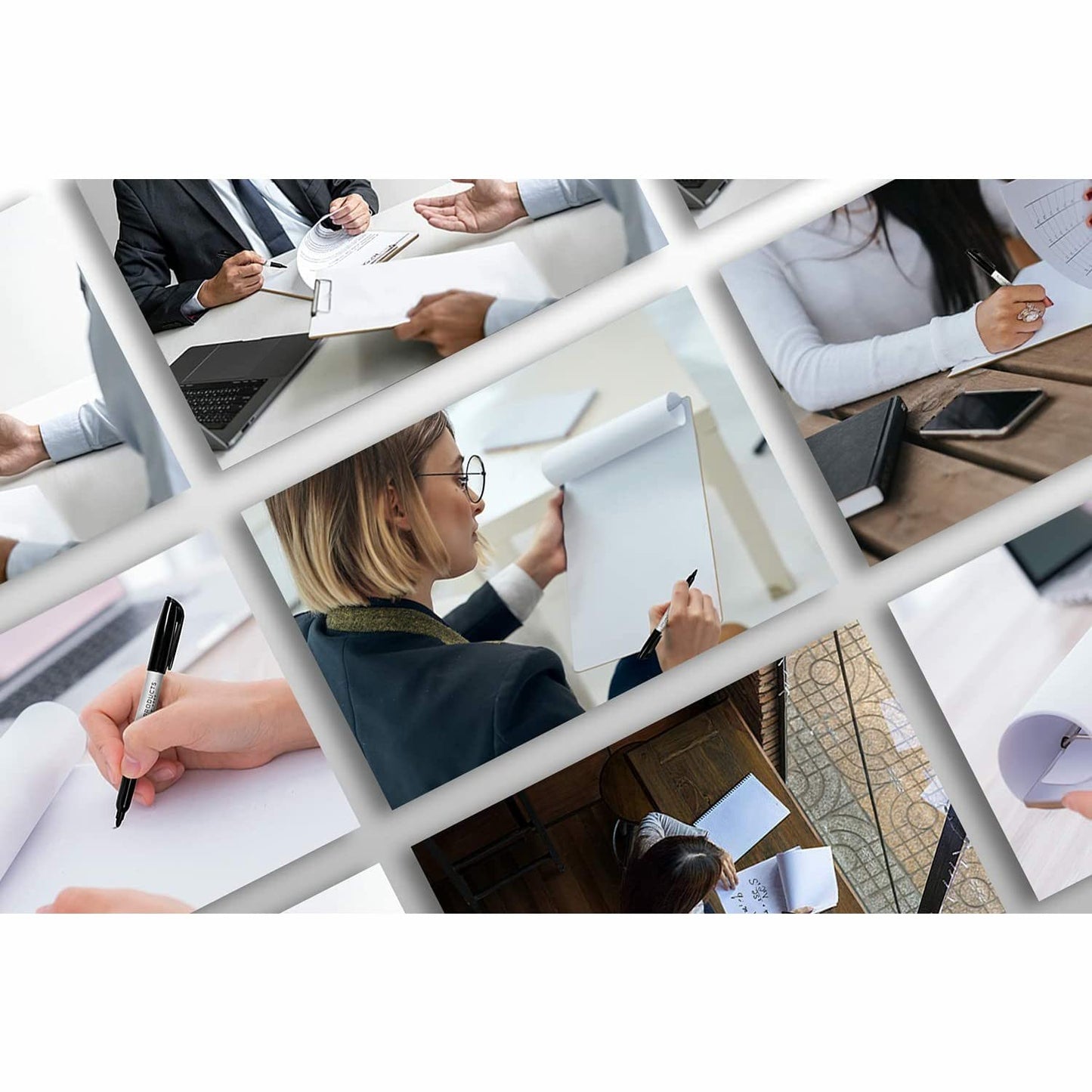 SCRIBBLEDO 30 Pack Double Sided Dry Erase Clipboards 9"x12" Durable Clipboards Bulk with 30 Dry Erase Erasers, Clipboard with Low Profile Clip for School, Classroom and Home Use