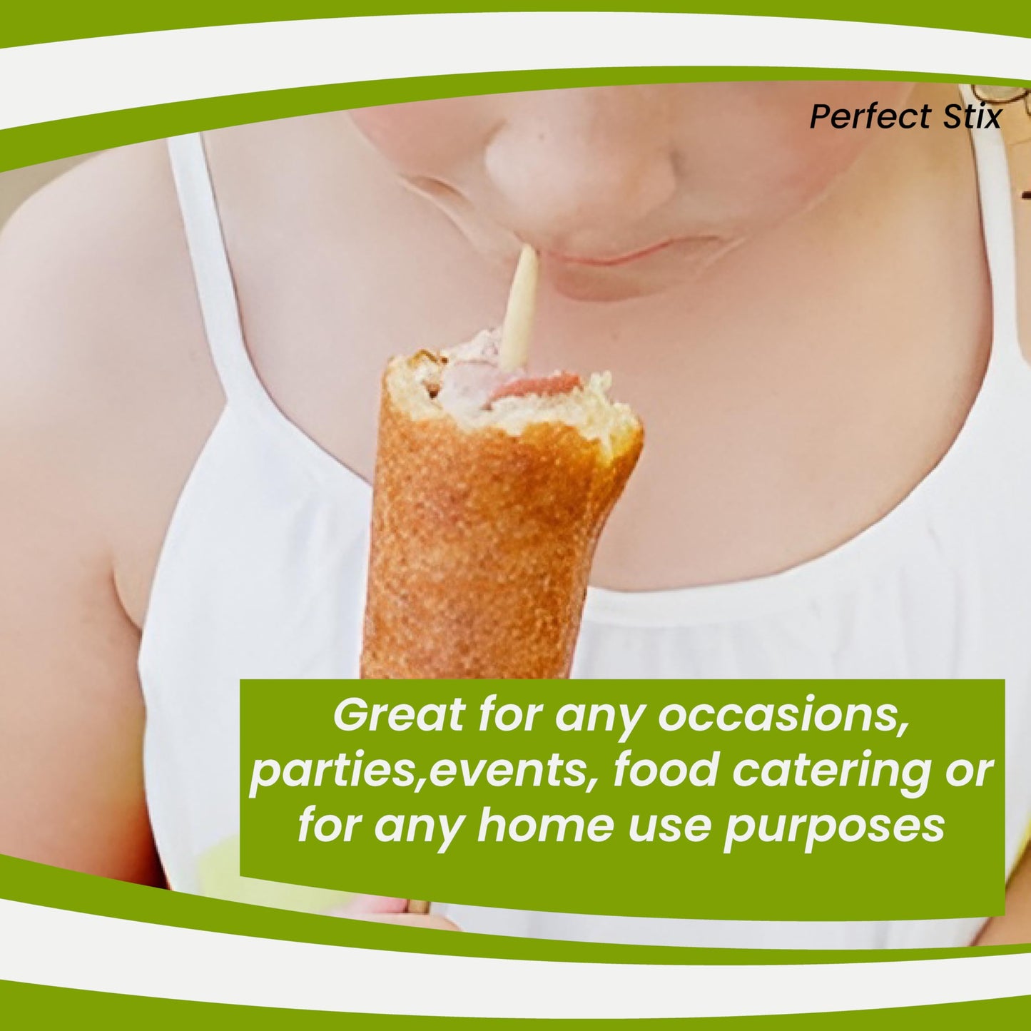 Perfect Stix Wooden Corn Dog Stick Skewers 8.5" x 3/16" Semi-Pointed (Pack of 1005) Semi-Pointed Tip