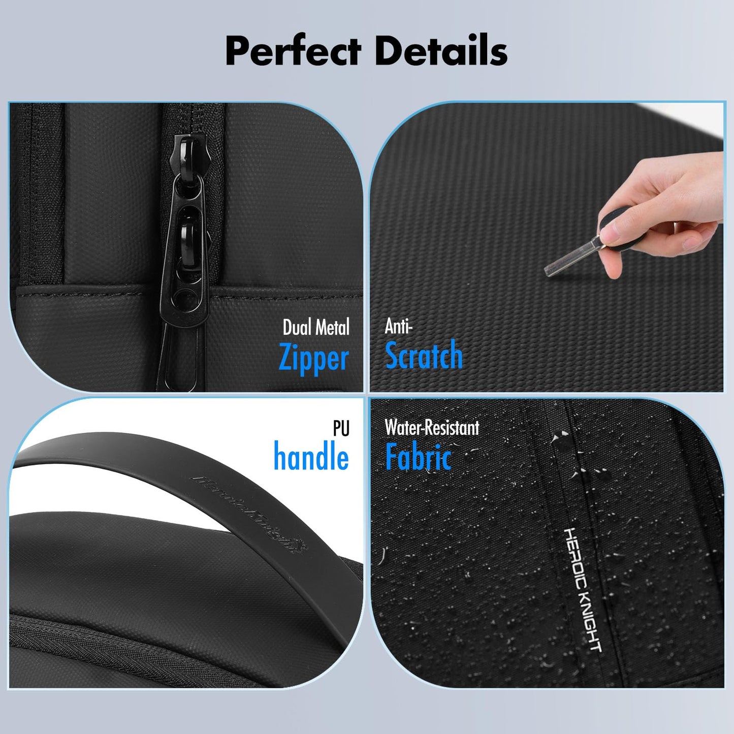 hk Slim Expandable Laptop Backpack for Men, 15.6 Inch Business Work Backpack with USB Charging Port, Water-Resistant Computer Backpack for Office Travel Daily Commute, Black