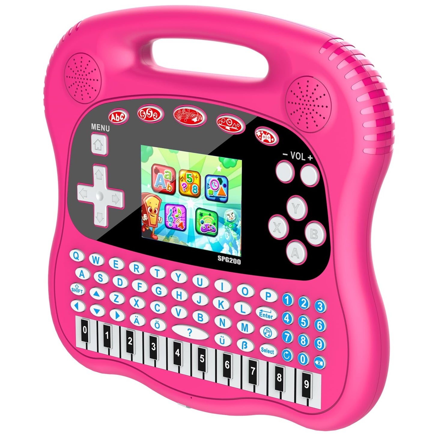 Interactive Early Learning Tablet - Educational Toys for Ages 2+ - Abc, Words, Shapes, Numbers, Games, Music - Encourages Freestanding Play - Electronic Toy Gift (Pink)
