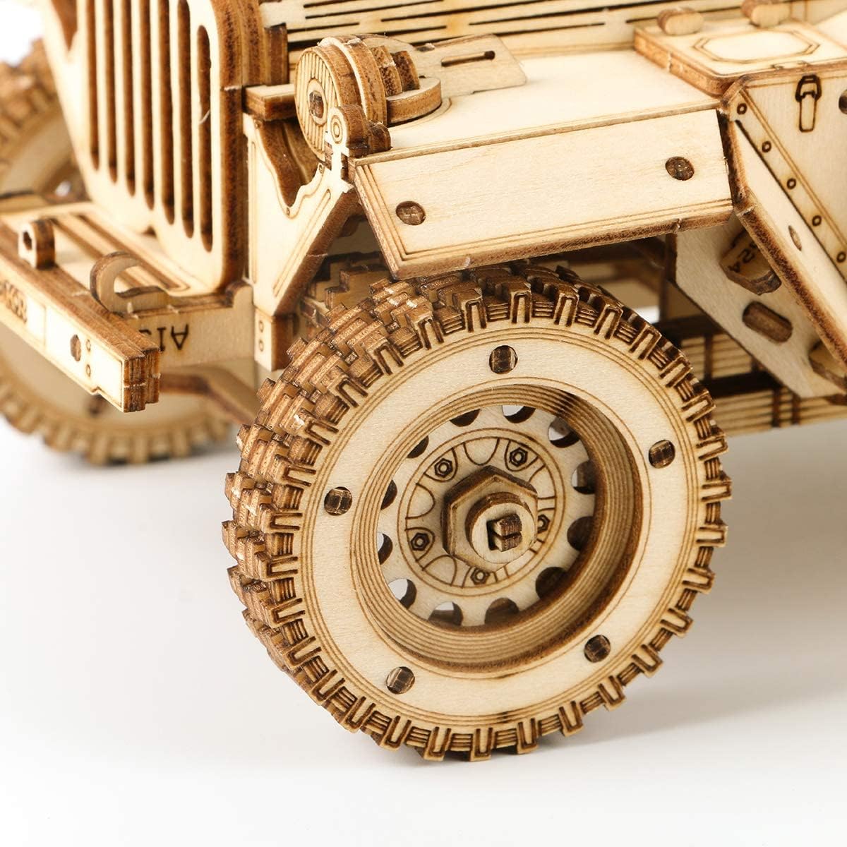 ROKR 3D Wooden Puzzle Scale Model Car -Self Building Vehicle Kits-Brain Teaser Toys- Birthday/Christmas Gift for Adults on (Army Jeep)