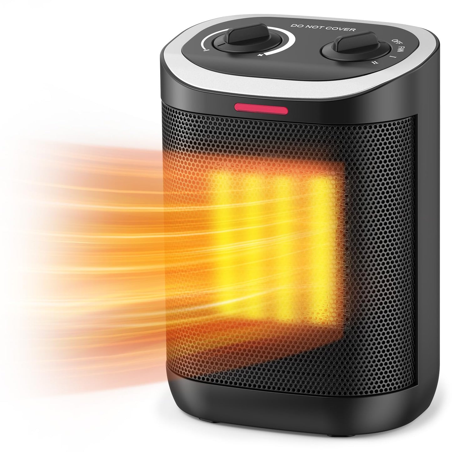 1500W Space Heater, Portable Ceramic Small Space Heater for Indoor Use, Overheated & Tip-Over Safety Protection, Personal Electric Space Heater with Thermostat for Desk, Office, Home, and Room Use